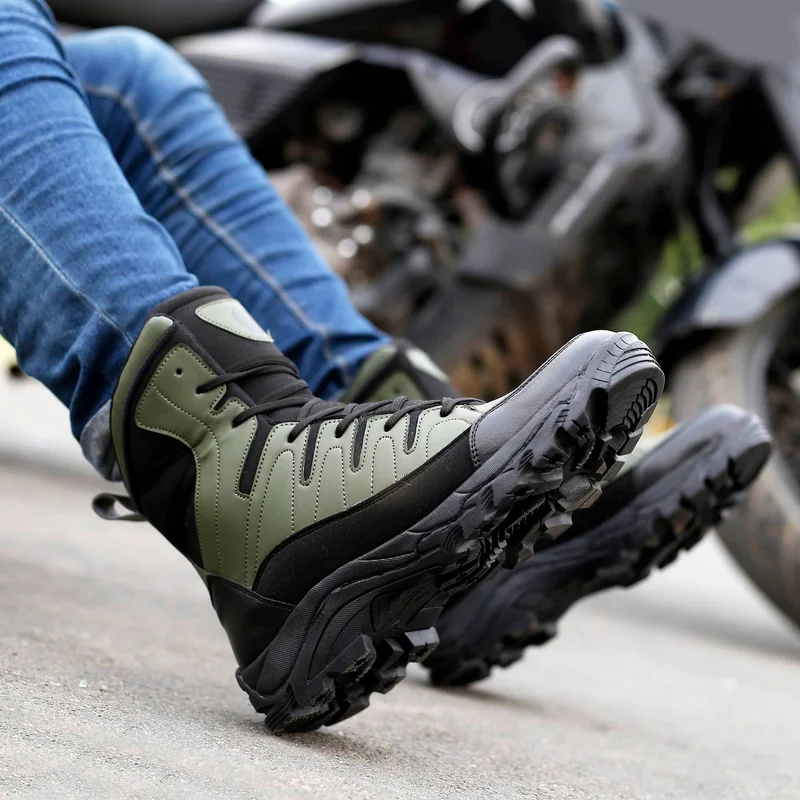 Bacca Bucci Olive Flame 7 Eye Moto Waterproof Snow Boots for Men | Best Price UAE